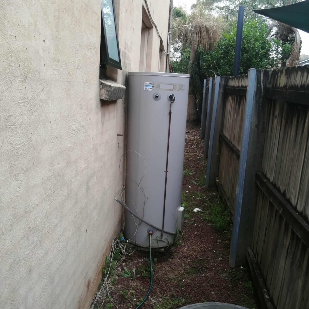 normal hot water system at Sydney home before installing electric hot water system